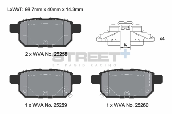 PAGID Racing fékbetétkészlet, tárcsafék - T8242SP2001 - TothCarparts