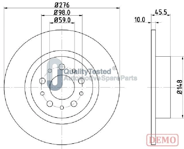 JAPANPARTS féktárcsa - DP0203JM - TothCarparts