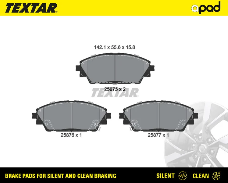 TEXTAR fékbetétkészlet, tárcsafék - 2587501SC - TothCarparts