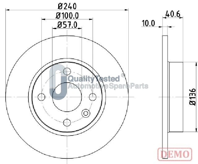 JAPANPARTS féktárcsa - DP0405JM - TothCarparts