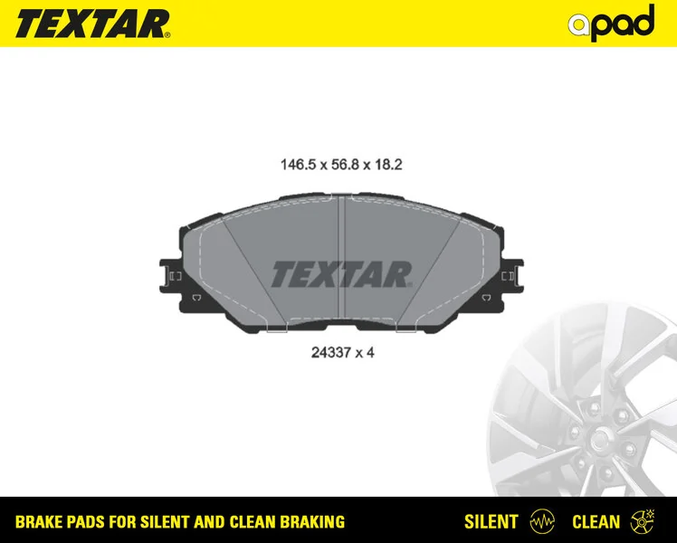 TEXTAR fékbetétkészlet, tárcsafék - 2433701SC - TothCarparts