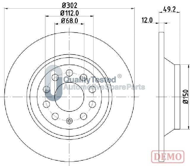 JAPANPARTS féktárcsa - DP0915JM - TothCarparts