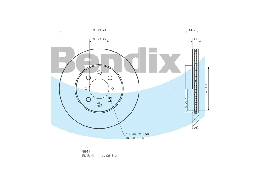 BENDIX-SEA féktárcsa - BR474 - TothCarparts