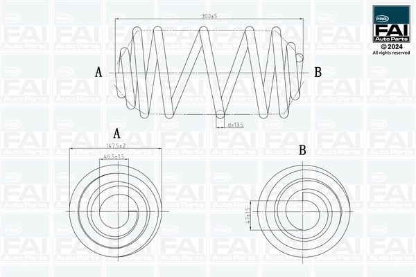 FAI AutoParts futómű rugó - FPCS145 - TothCarparts