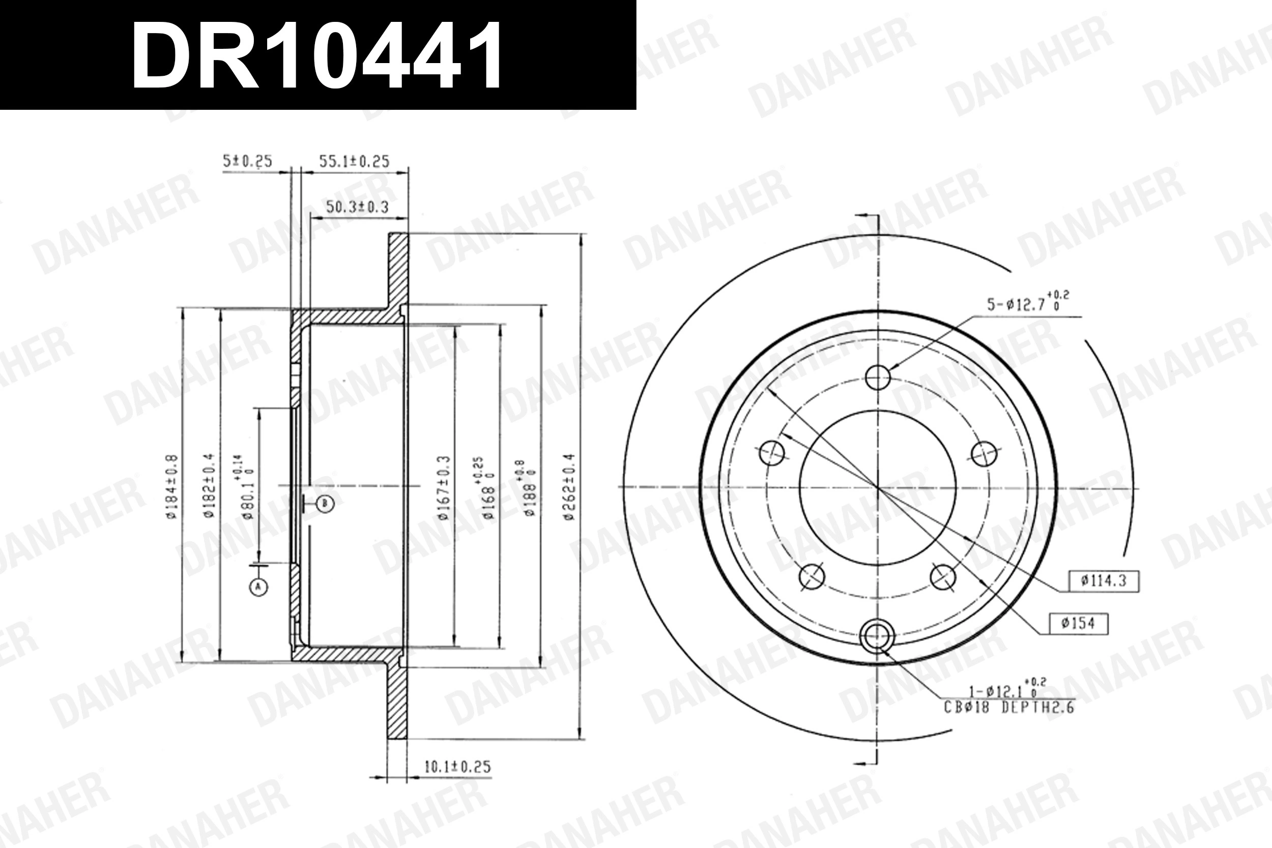 DANAHER féktárcsa - DR10441 - TothCarparts