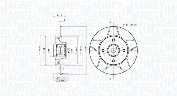 MAGNETI MARELLI féktárcsa - 360406221105 - TothCarparts