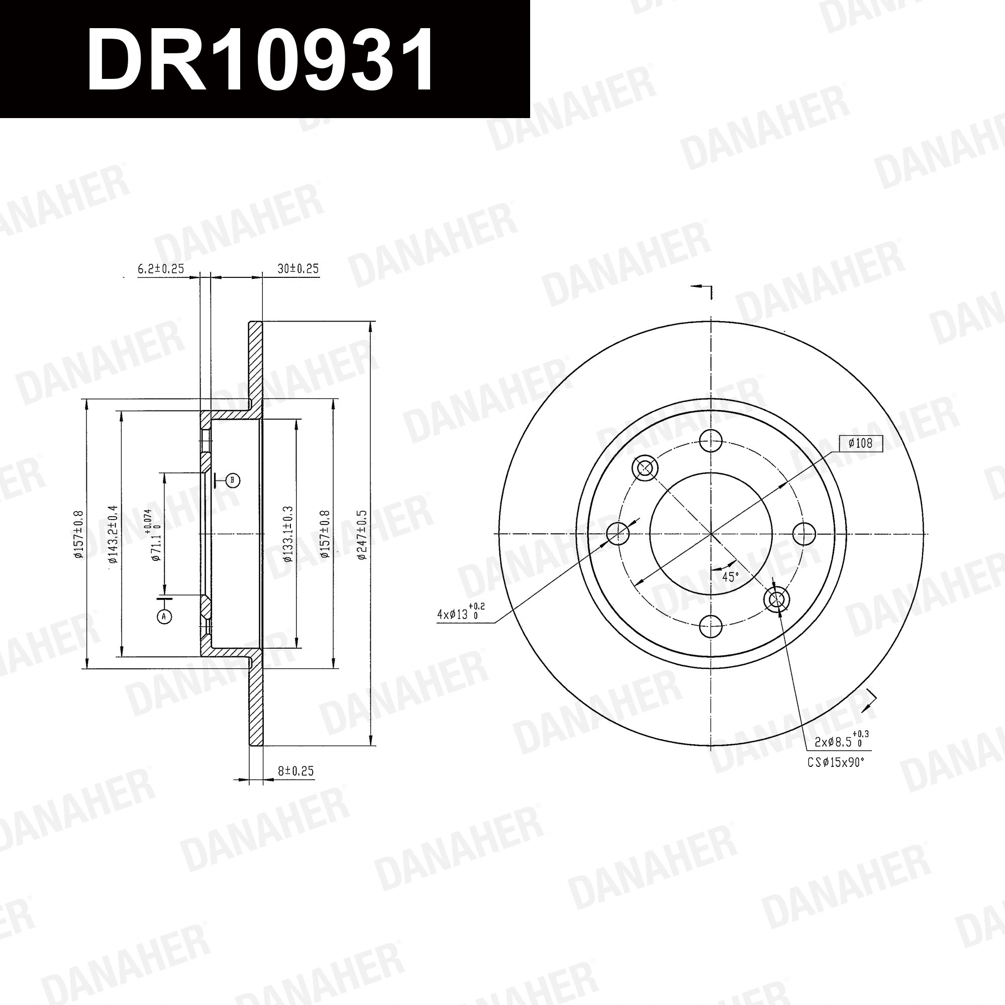DANAHER féktárcsa - DR10931 - TothCarparts