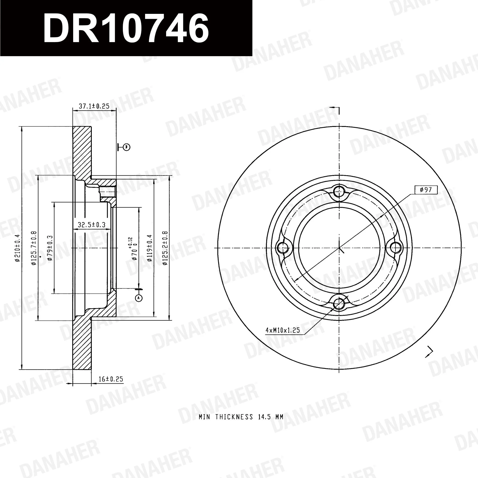 DANAHER féktárcsa - DR10746 - TothCarparts