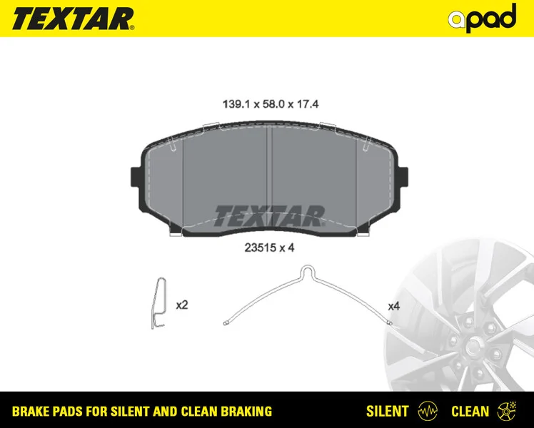 TEXTAR fékbetétkészlet, tárcsafék - 2351503SC - TothCarparts
