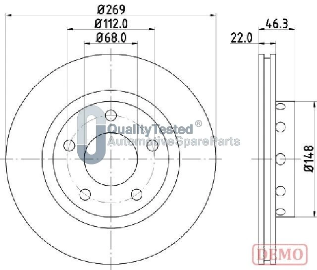 JAPANPARTS féktárcsa - DP0913JM - TothCarparts