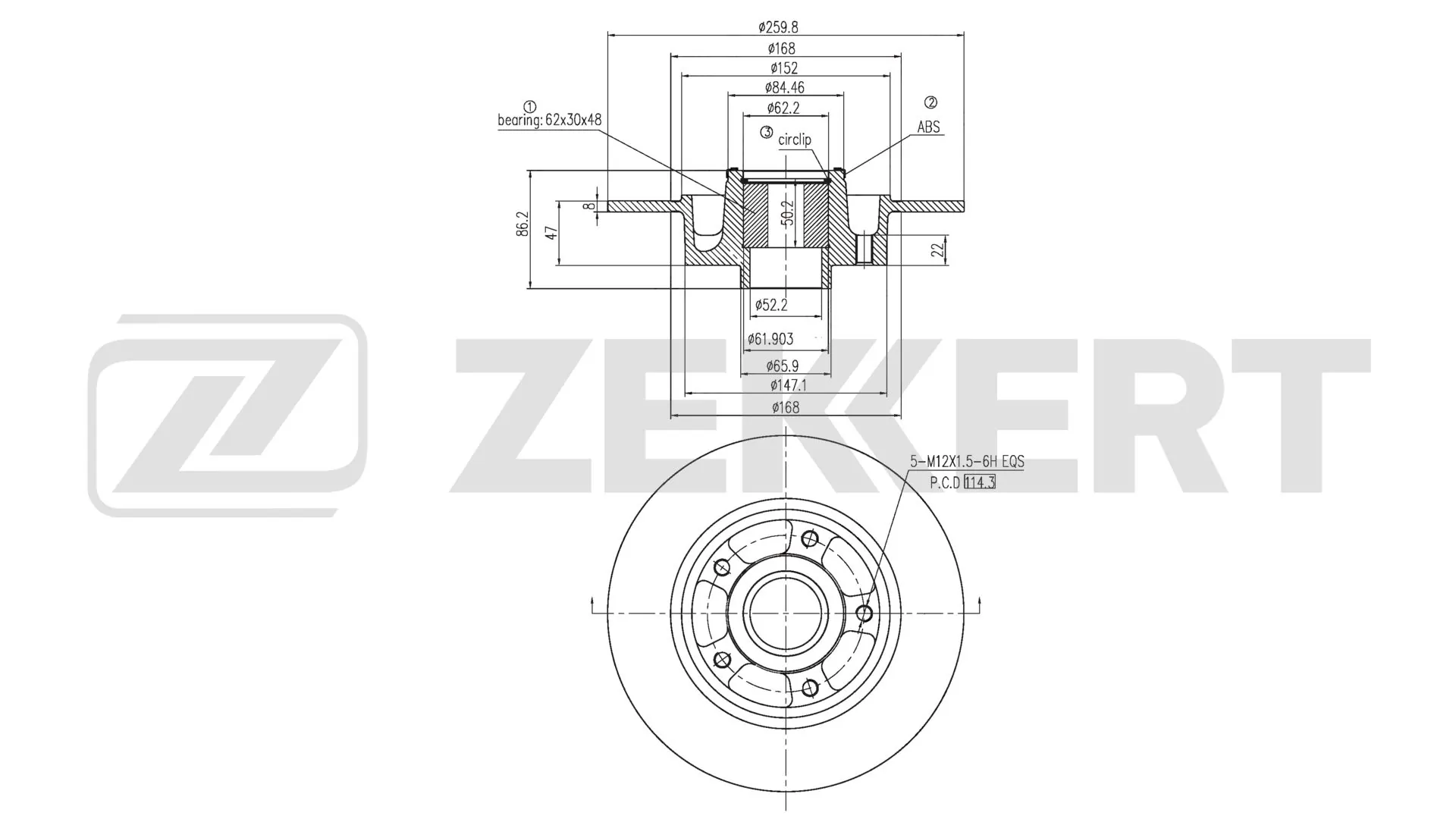 ZEKKERT féktárcsa - BS-6653 - TothCarparts