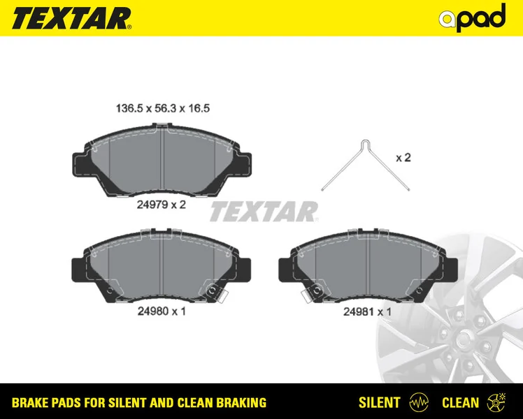 TEXTAR fékbetétkészlet, tárcsafék - 2497901SC - TothCarparts