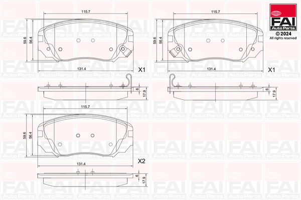 FAI AutoParts fékbetétkészlet, tárcsafék - BP134 - TothCarparts