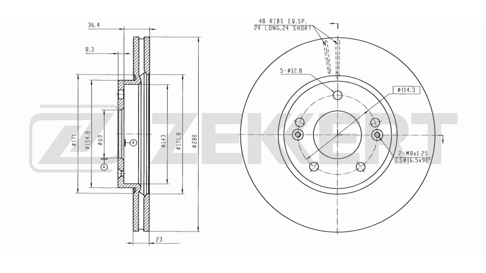 ZEKKERT féktárcsa - BS-5657B - TothCarparts