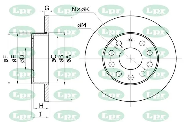 LPR-CN féktárcsa - V2027P - TothCarparts