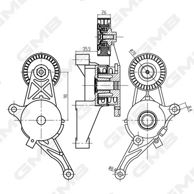 GMB Oceania Szíjfeszítő, hosszbordás szíj - GAT21060 - TothCarparts