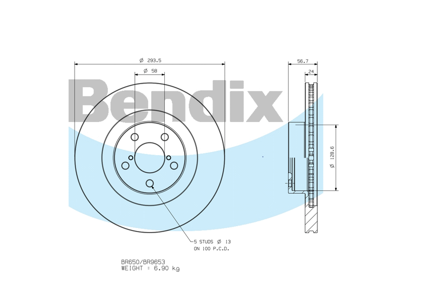 BENDIX-SEA féktárcsa - BR9653 - TothCarparts