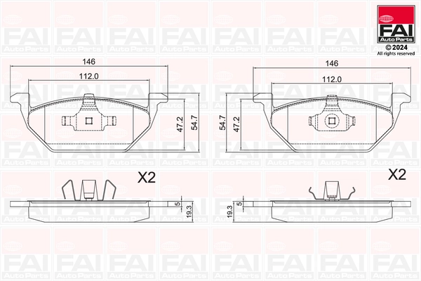 FAI AutoParts fékbetétkészlet, tárcsafék - BP123 - TothCarparts