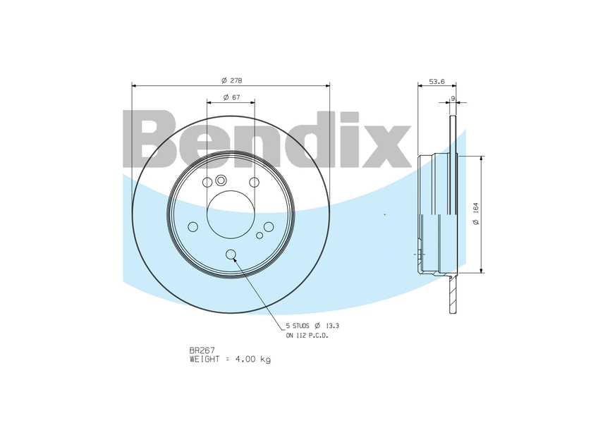 BENDIX-SEA féktárcsa - BR267 - TothCarparts