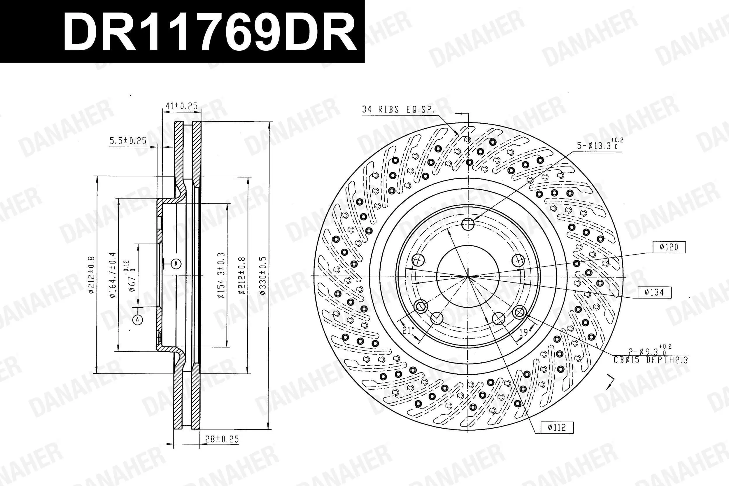 DANAHER féktárcsa - DR11769DR - TothCarparts