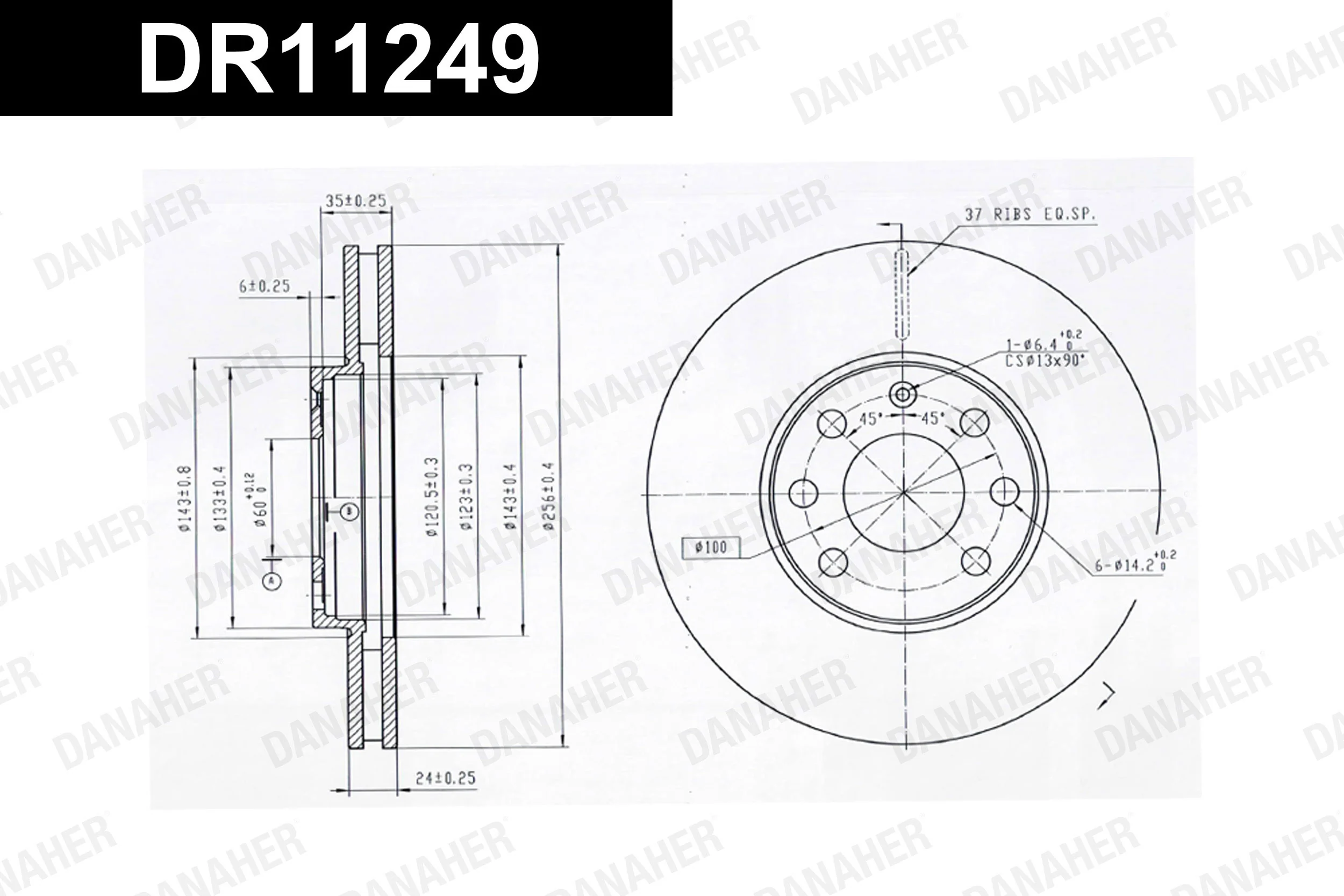 DANAHER féktárcsa - DR11249 - TothCarparts