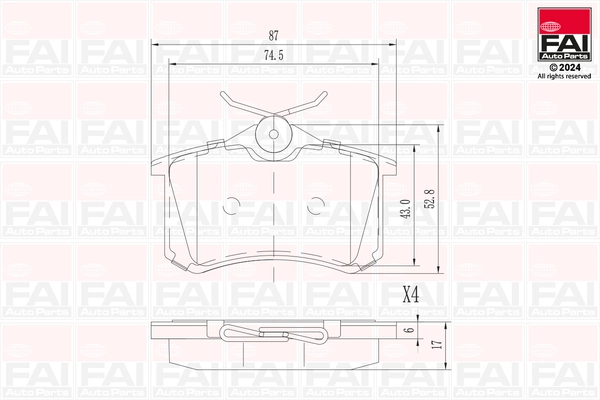 FAI AutoParts fékbetétkészlet, tárcsafék - BP100 - TothCarparts