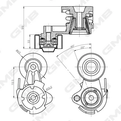 GMB Oceania Szíjfeszítő, hosszbordás szíj - GAT20600 - TothCarparts