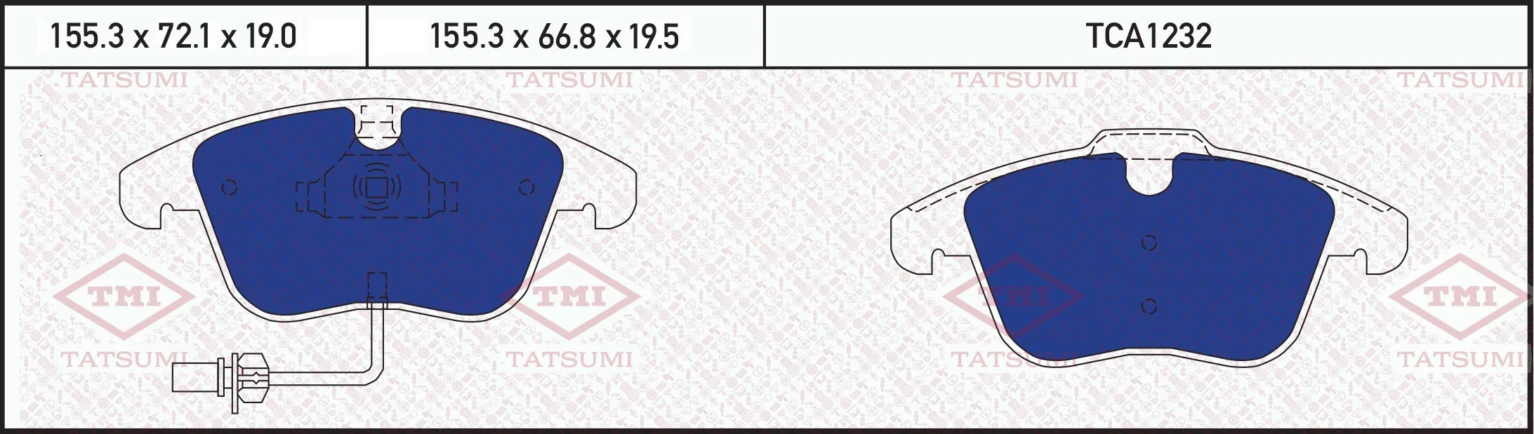 TATSUMI fékbetétkészlet, tárcsafék - TCA1232 - TothCarparts