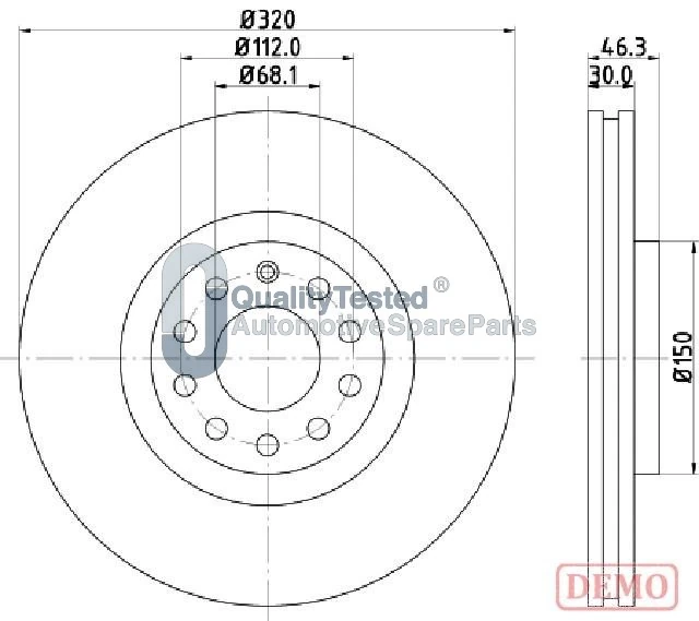 JAPANPARTS féktárcsa - DI0909JM - TothCarparts