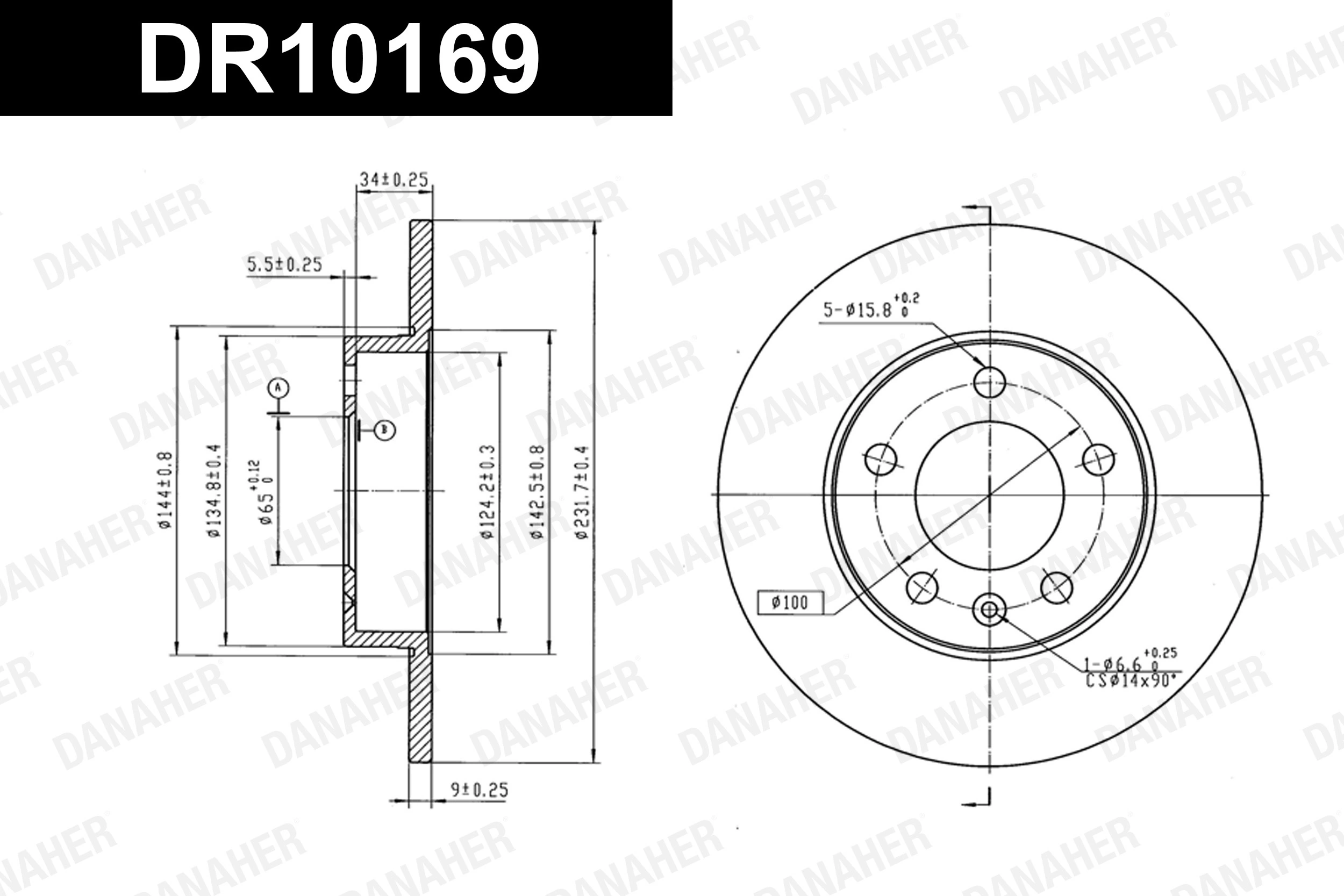 DANAHER féktárcsa - DR10169 - TothCarparts