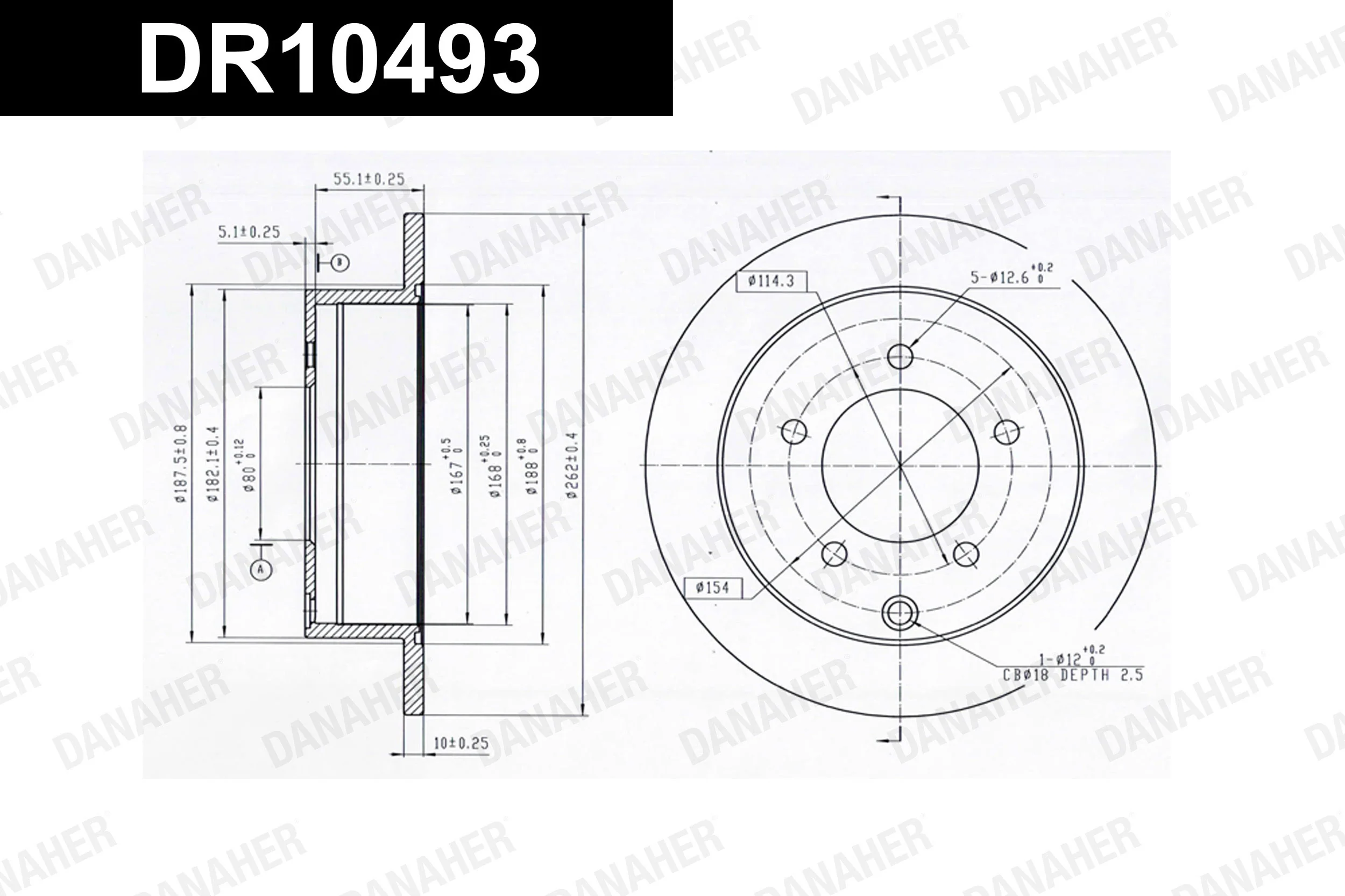 DANAHER féktárcsa - DR10493 - TothCarparts