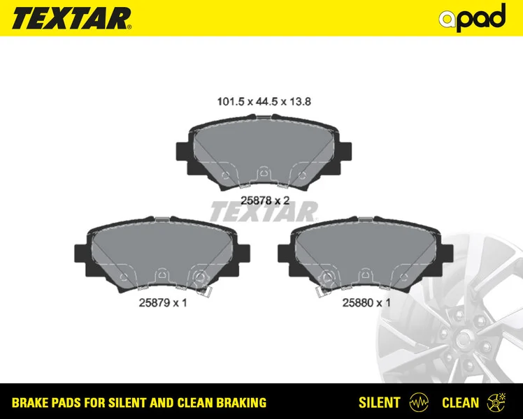 TEXTAR fékbetétkészlet, tárcsafék - 2587801SC - TothCarparts