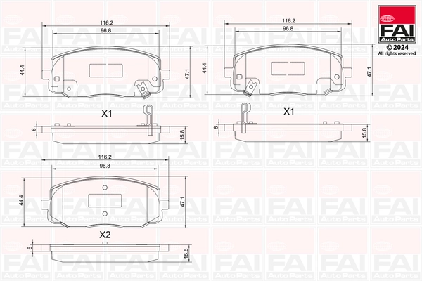 FAI AutoParts fékbetétkészlet, tárcsafék - BP155 - TothCarparts