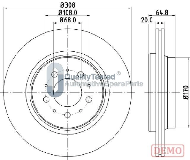 JAPANPARTS féktárcsa - DP0326JM - TothCarparts