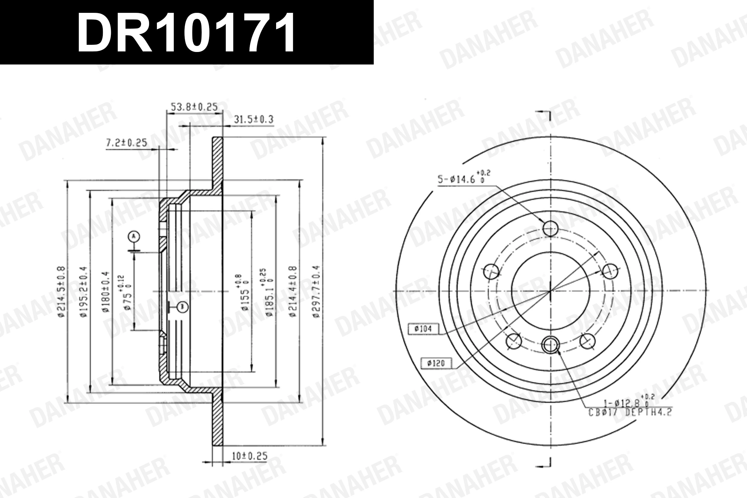 DANAHER féktárcsa - DR10171 - TothCarparts