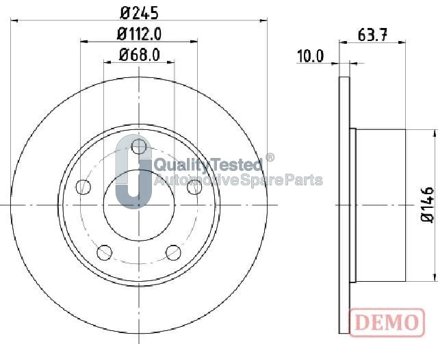 JAPANPARTS féktárcsa - DP0912JM - TothCarparts