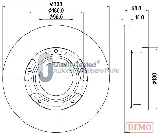 JAPANPARTS féktárcsa - DP0312JM - TothCarparts