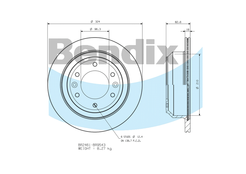 BENDIX-SEA féktárcsa - BR9543 - TothCarparts