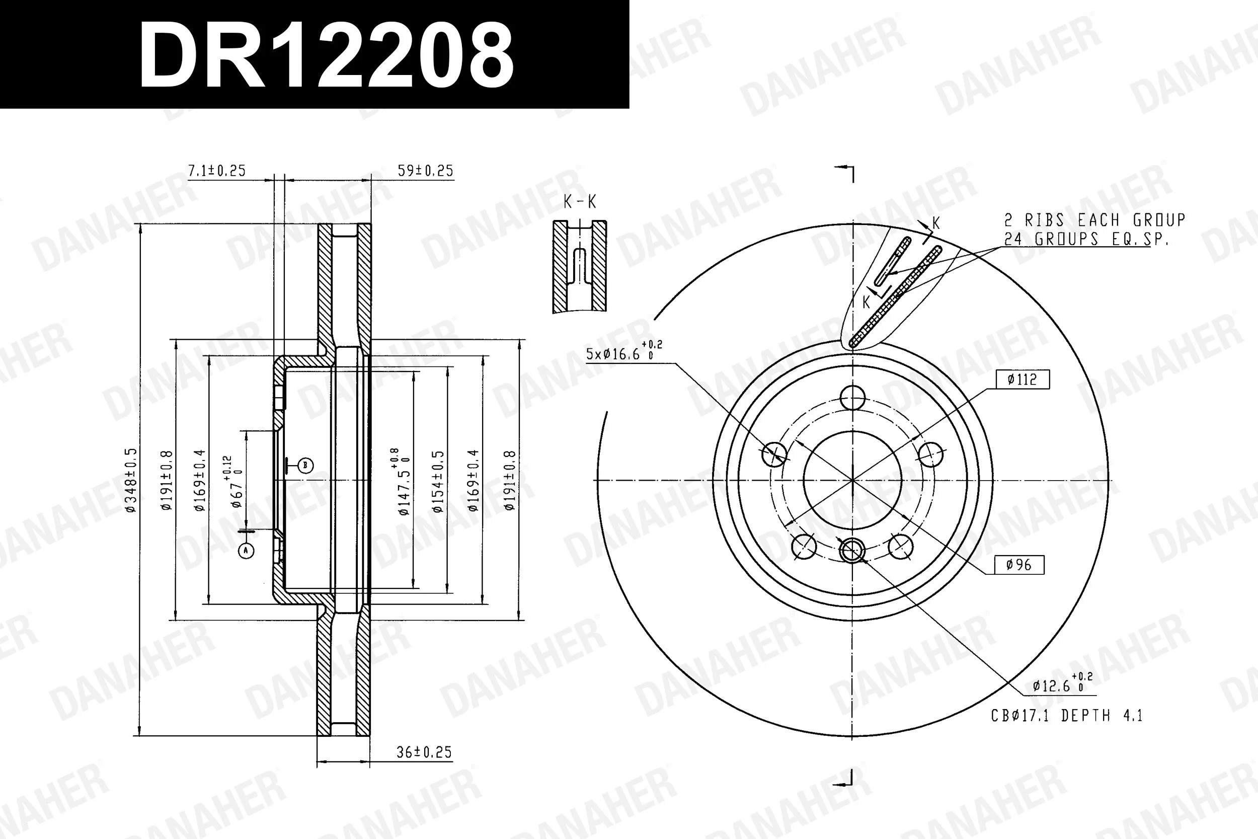 DANAHER féktárcsa - DR12208 - TothCarparts