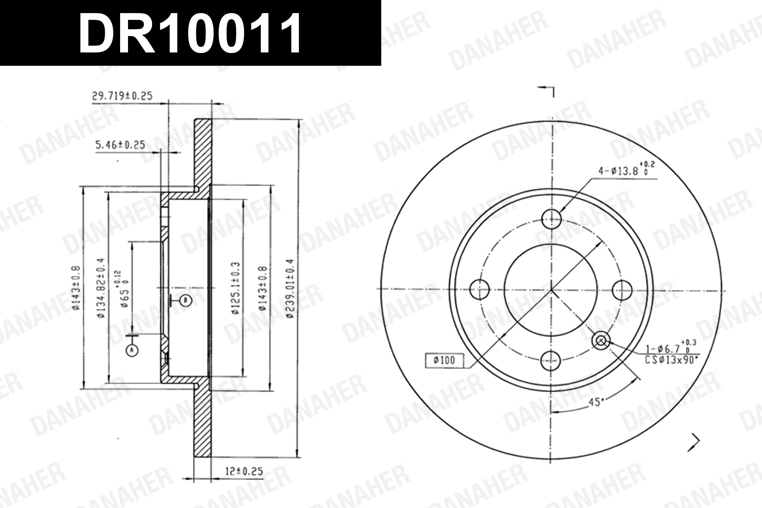 DANAHER féktárcsa - DR10011 - TothCarparts