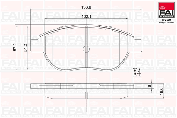 FAI AutoParts fékbetétkészlet, tárcsafék - BP161 - TothCarparts