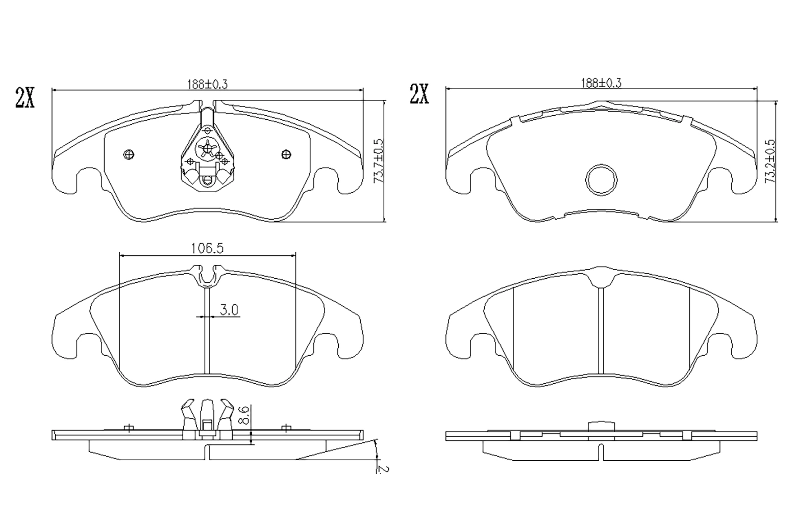 BOGAP fékbetétkészlet, tárcsafék - A8210322 - TothCarparts