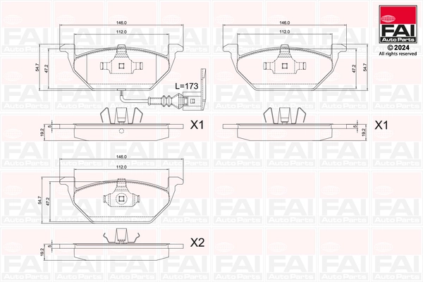 FAI AutoParts fékbetétkészlet, tárcsafék - BP113 - TothCarparts