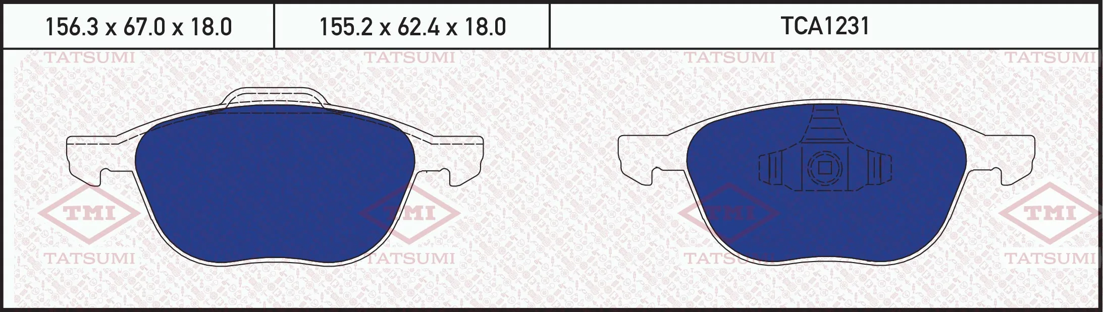 TATSUMI fékbetétkészlet, tárcsafék - TCA1231 - TothCarparts