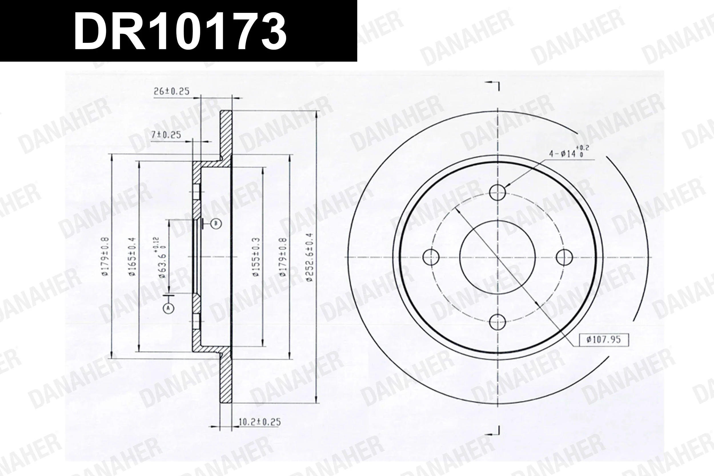 DANAHER féktárcsa - DR10173 - TothCarparts