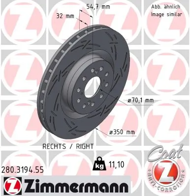 ZIMMERMANN féktárcsa - 280.3194.55 - TothCarparts