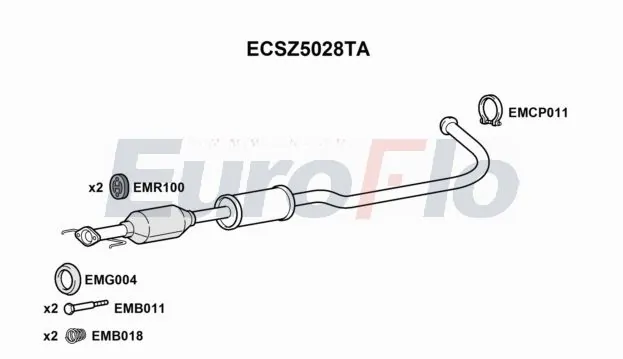 EuroFlo katalizátor - ECSZ5028TA - TothCarparts