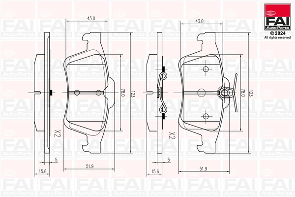 FAI AutoParts fékbetétkészlet, tárcsafék - BP142 - TothCarparts