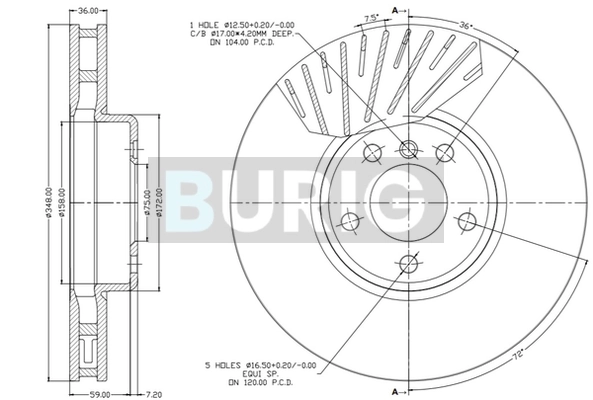 Burig féktárcsa - B011742 - TothCarparts