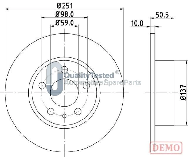 JAPANPARTS féktárcsa - DP0202JM - TothCarparts